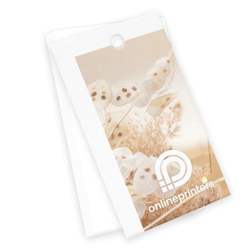 Produktetikett av papper med hl.