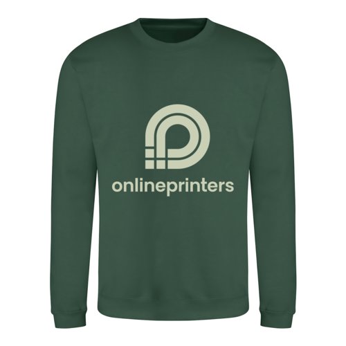 Grn sweatshirt i tyg, unisexmodell med lnga rmar.