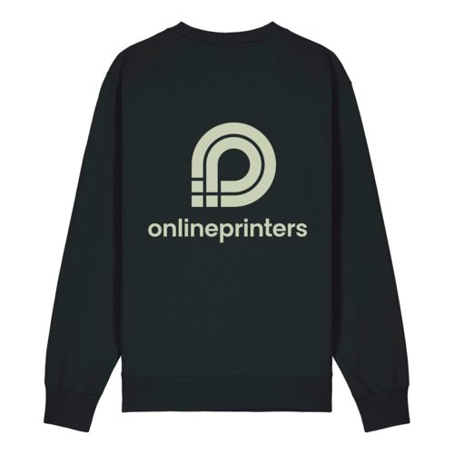 Svart unisex sweatshirt i ekologisk bomull med rund hals.