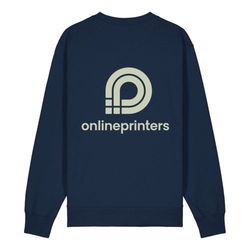 Marinbl sweatshirt i ekologisk bomull, unisex.