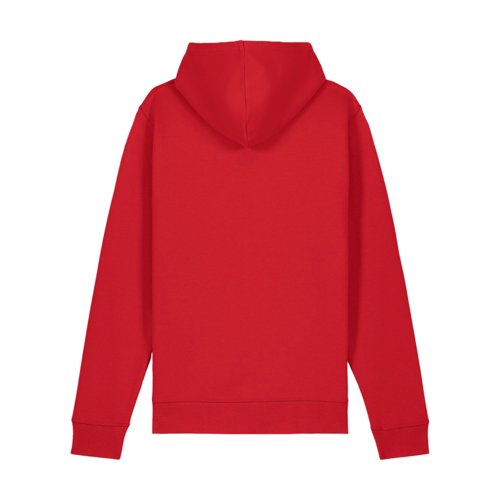 Rd bomullsblandning hoodie med huva.
