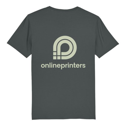 Antracitfrgad unisex t-shirt i ekologisk bomull med korta rmar.