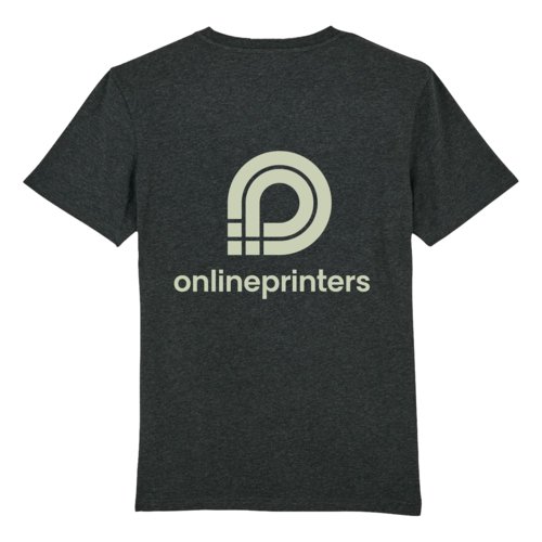 Mrkgrmelerad unisex T-shirt i ekologisk bomull.