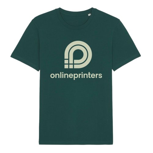 Mrkgrn bomulls-t-shirt med korta rmar och rund hals.