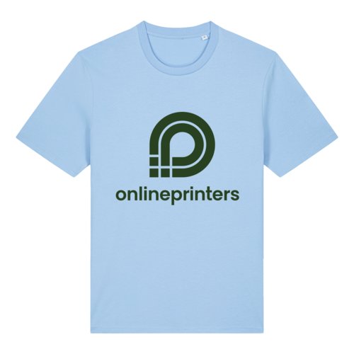 Himmelsbl ekologisk bomulls-t-shirt med korta rmar.