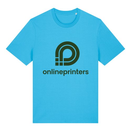 Aquabl ekologisk bomulls-T-shirt i unisex-passform.