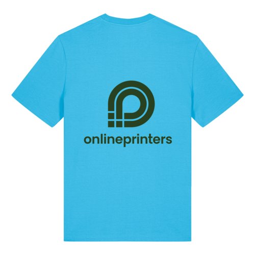 Akvamarin ekologisk bomulls-T-shirt, unisexmodell, med korta rmar.