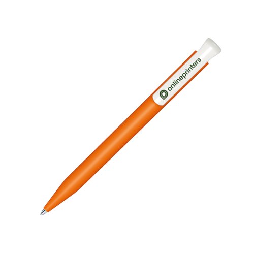 Orange bio-kulspetspenna med clip.