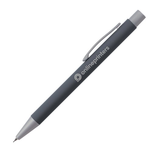 Antracitfrgad stiftpenna med klmma och tryckmekanism.