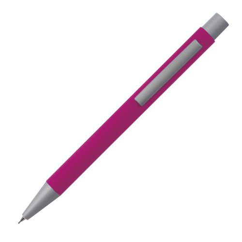 Rosa stiftpenna med klmma.