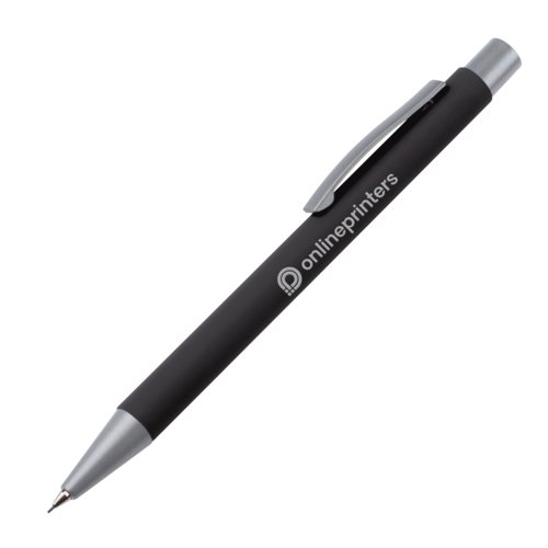 Svart stiftpenna med klmma och stift.