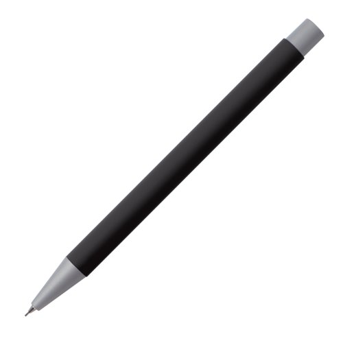 Svart stiftpenna med metalldetaljer.
