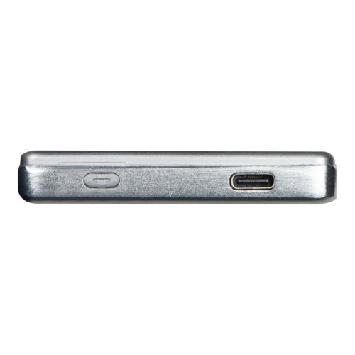 Gr powerbank med 5 000 mAh kapacitet och USB-port.