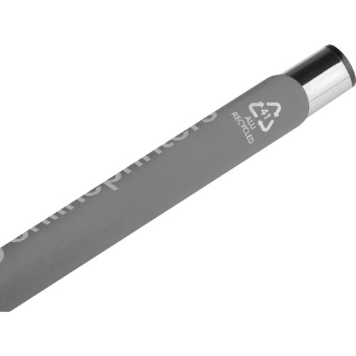 Antracitfrgad gelpenna med metalldetaljer.