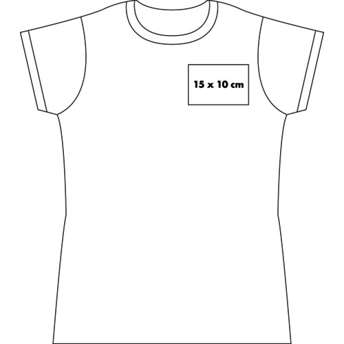 Vit tyg-T-shirt fr damer med korta rmar.