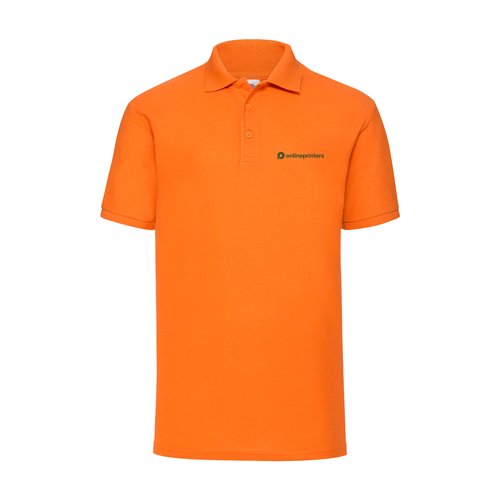 Orange piktrja i polyester-bomullsblandning med kort knappsl.