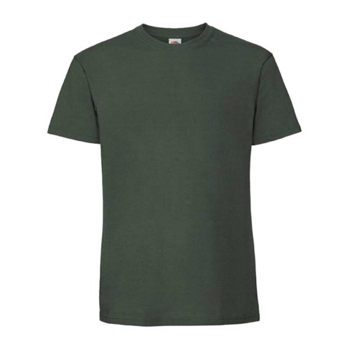 Mrkgrn bomulls-T-shirt med korta rmar och rund halsringning.