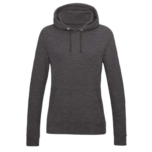 Antracitfrgad damhoodie i bomullsblandning med huva och dragsko.