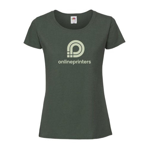 Mrkgrn dam T-shirt i bomull med korta rmar.