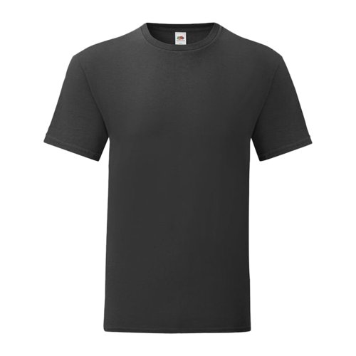 Svart bomulls-T-shirt fr mn med korta rmar.