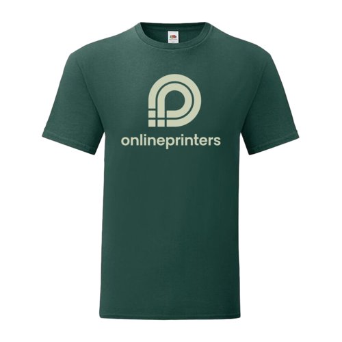 Grn bomulls-T-shirt fr mn med korta rmar och rund hals.