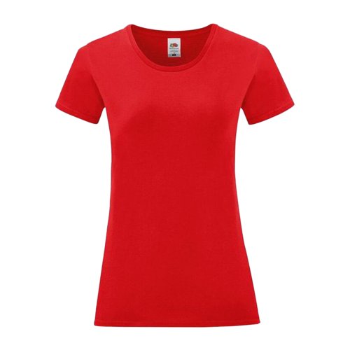 Rd dam T-shirt i bomull med korta rmar.