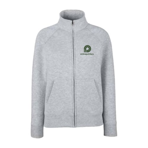Gr sweatshirtjacka i bomullsblandning med dragkedja och fickor.