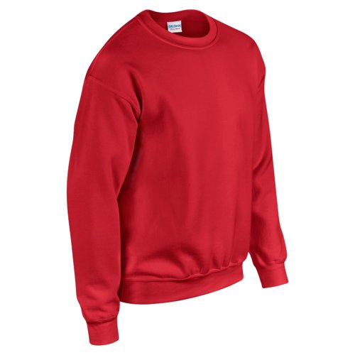 Rd herr-sweatshirt med rund hals i bomullsblandning.