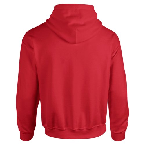Rd bomullsblandning hoodie med huva och knguruficka.