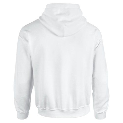 Vit bomull-polyester hoodie fr mn med huva.