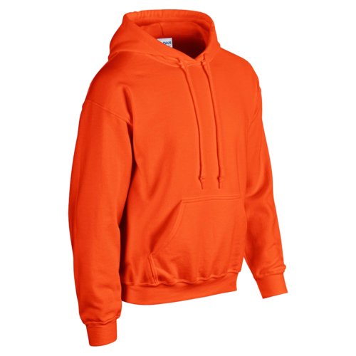 Orange bomullsblandning hoodie med huva och knguruficka.