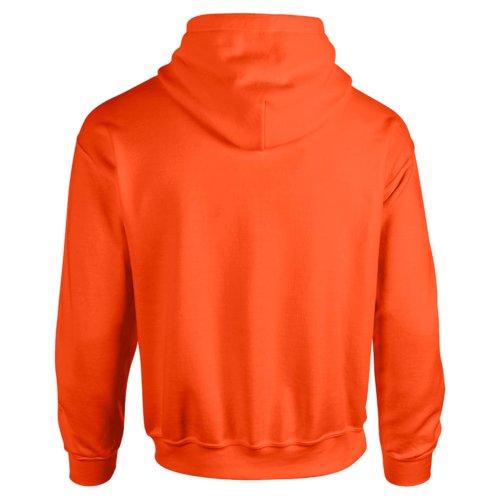 Orange bomullsblandad hoodie med huva och knguruficka.