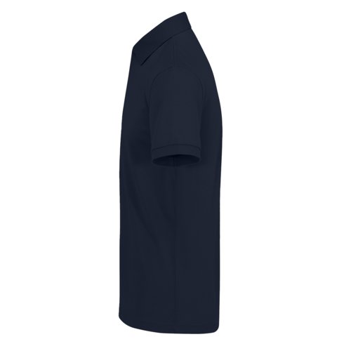 Marinbl piktrja i tervunnen polyester-bomullsblandning med krage.