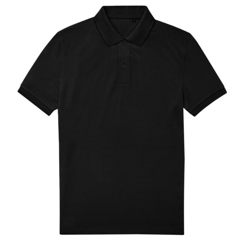 Svart piktrja i tervunnen polyester och bomull med kort knappsl.
