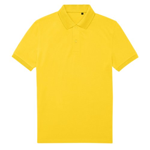 Gul piktrja av tervunnen polyester och bomull med korta rmar.
