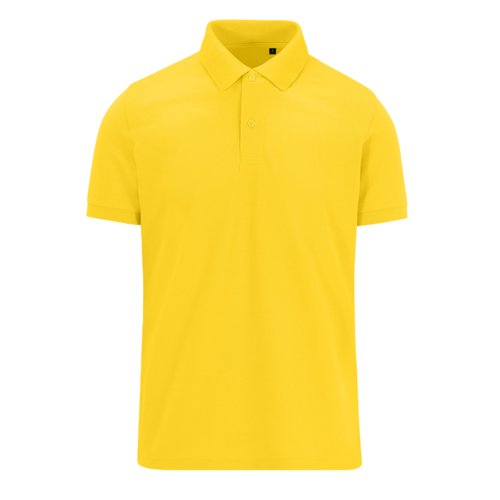 Gul piktrja av tervunnen polyester och bomull, med korta rmar.