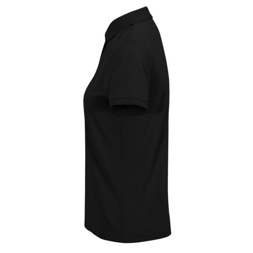 Svart dam-piktrja av tervunnen polyester-bomullsblandning med korta rmar.
