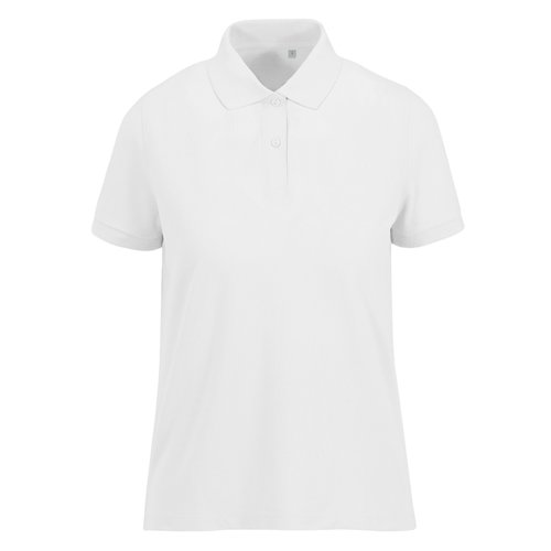 Vit dam-piktrja av tervunnen polyester och bomull med korta rmar.