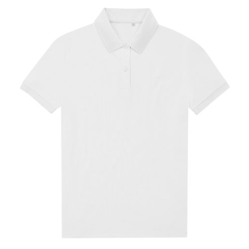 Vit dam-piktrja i tervunnen polyester och bomull med korta rmar.