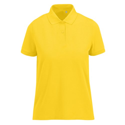 Gul dam polotrja tillverkad av tervunnen polyester och bomull.