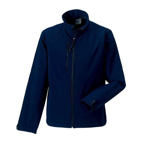 Marinbl softshelljacka i polyester och elastan fr mn.