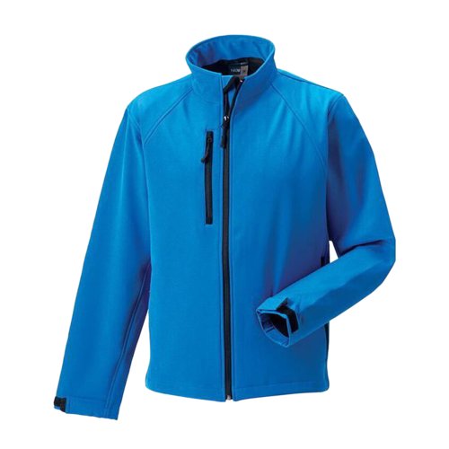 Azurbl softshelljacka i polyester och elastan fr mn.