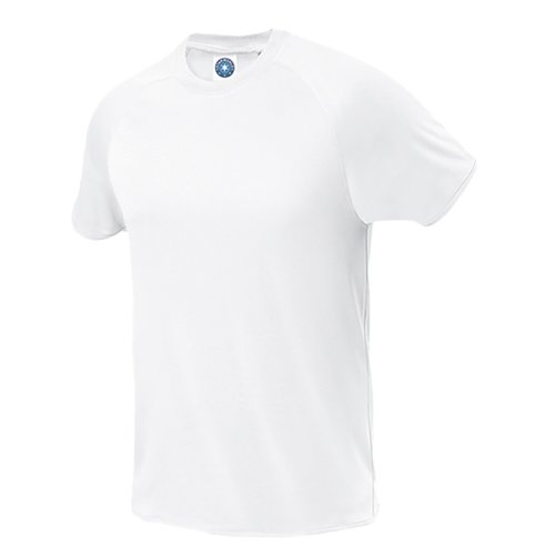 Vit polyester t-shirt med korta rmar.