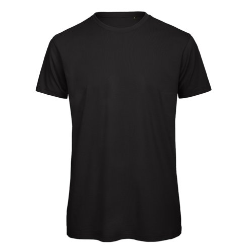 Svart ekologisk bomulls-t-shirt med korta rmar.
