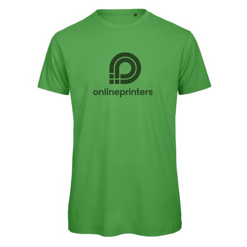 Grn tyg-t-shirt fr mn med korta rmar.