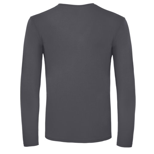 Mrkgr lngrmad bomulls-T-shirt fr mn.
