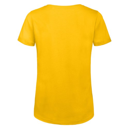 Gyllengul dam T-shirt i ekologisk bomull med korta rmar.