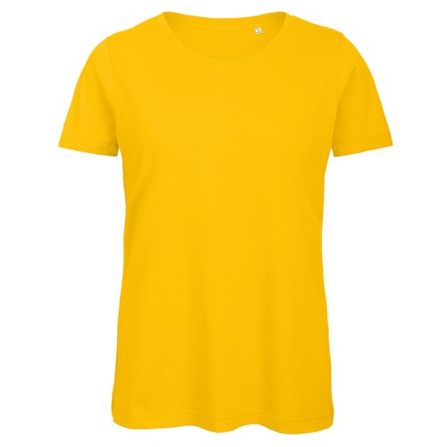 Gyllengul ekologisk bomulls-T-shirt fr dam.