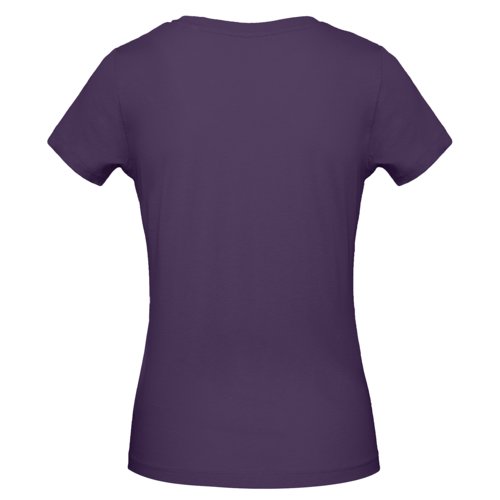 Mrkviolett ekologisk bomulls-t-shirt fr dam med korta rmar.