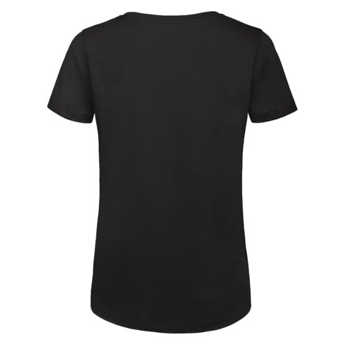 Svart dam T-shirt av ekologisk bomull med korta rmar.